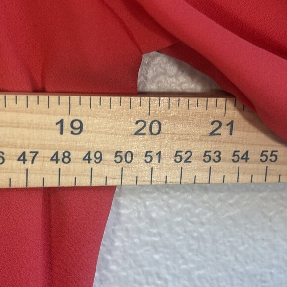 Zara Basic Salmon Pink Blouse Split V Neck Semi Sheer Chiffon Women M Career - Picture 4 of 6